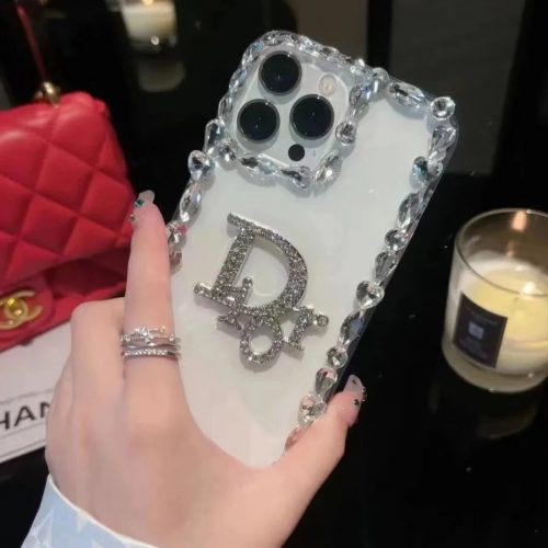 Dior Crystal Embellished Phone Case Clear