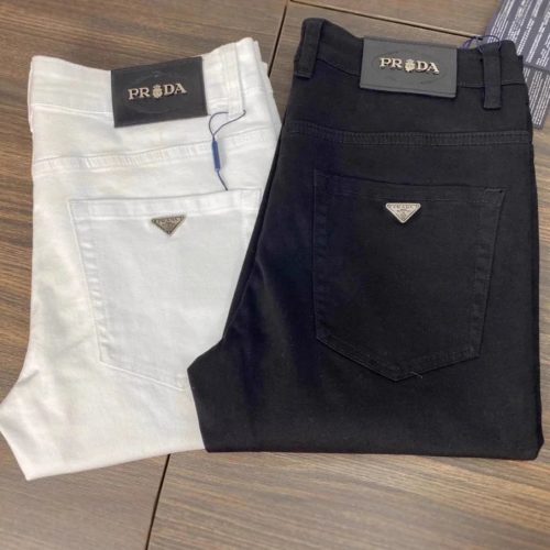 Prada Denim Jeans Casual Pants Black and White