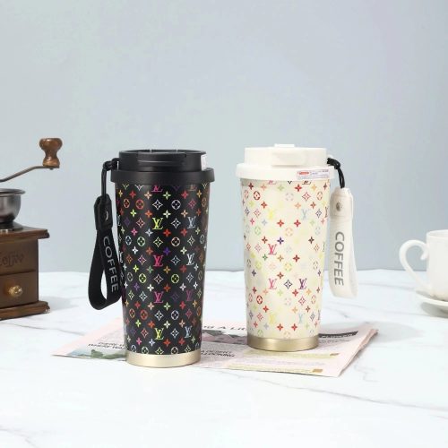 Louis Vuitton LV Multicolor Monogram Tumbler Travel Mug Black and White