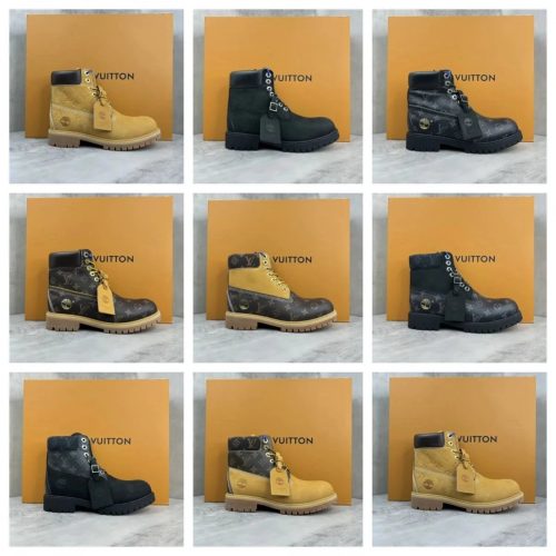 Louis Vuitton LV Monogram Timberland Style Boots Casual Sneakers Black and Brown