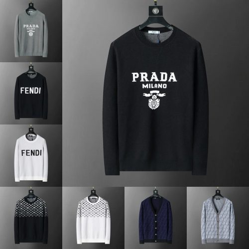 Prada Milano Logo Casual Sweater Black