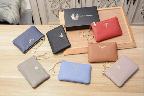 Prada Key Pouch Leather Coin Purse Multicolor