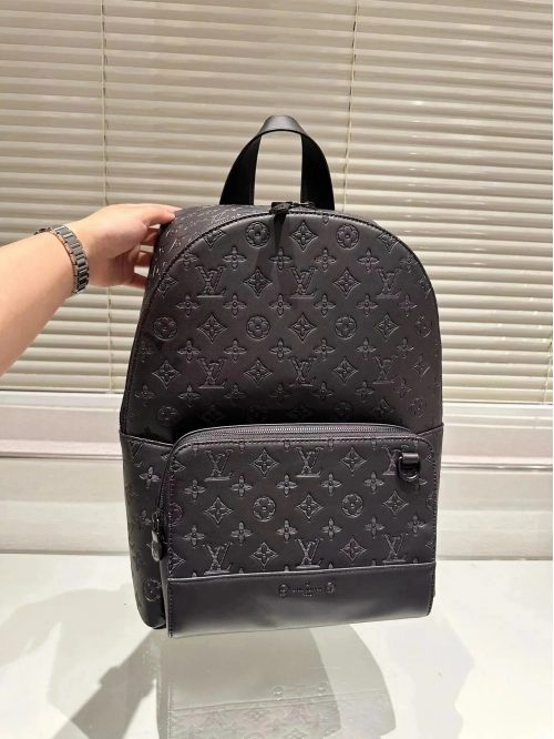 Louis Vuitton LV Discovery Embossed Leather Backpack Black