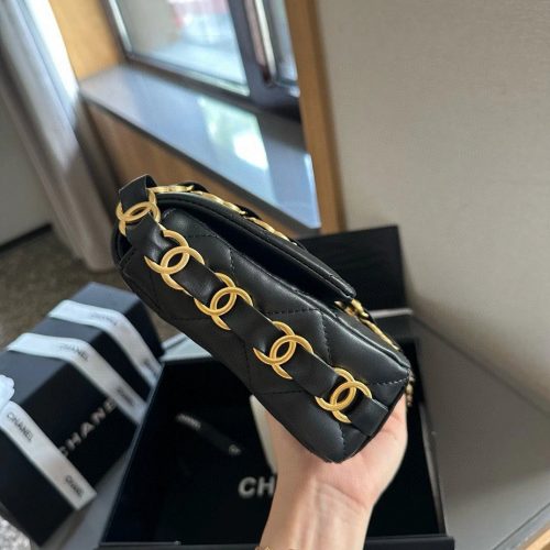 Chanel Quilted Leather Classic Chain Handbag Black
