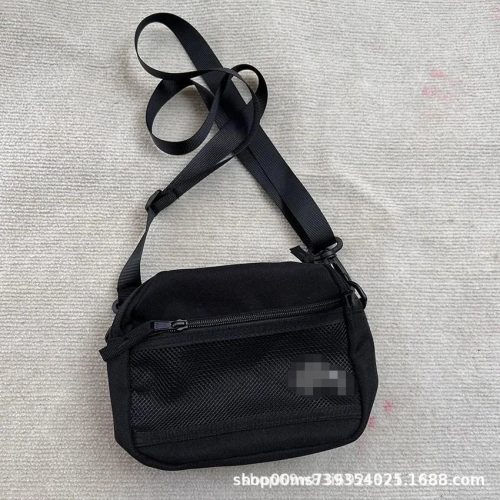 Design Mesh Pocket Casual Crossbody Bag Black