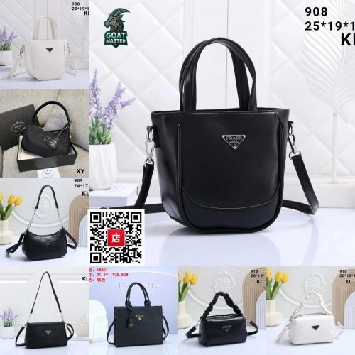 Prada 908 Minimalist Leather Handbag Black
