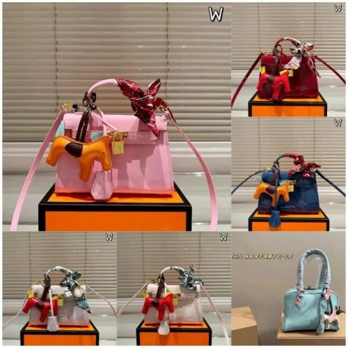 Hermes Kelly Mini Iconic Leather Handbag Multicolor