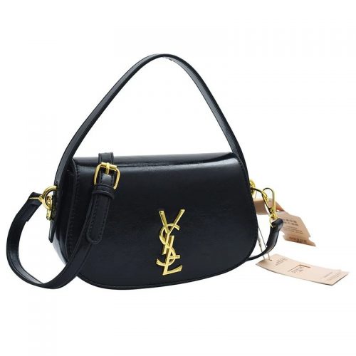 Saint Laurent YSL Le 5 à 7 Leather Shoulder Bag Black