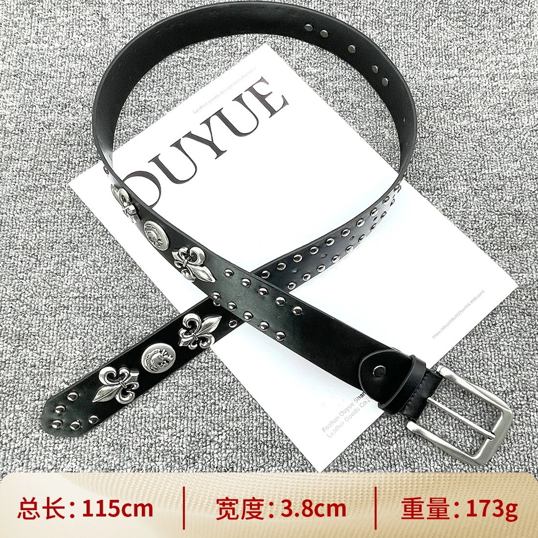 【骷颅头双排钉115cm】十字架腰带 【骷颅头双排钉115cm】十字架腰带