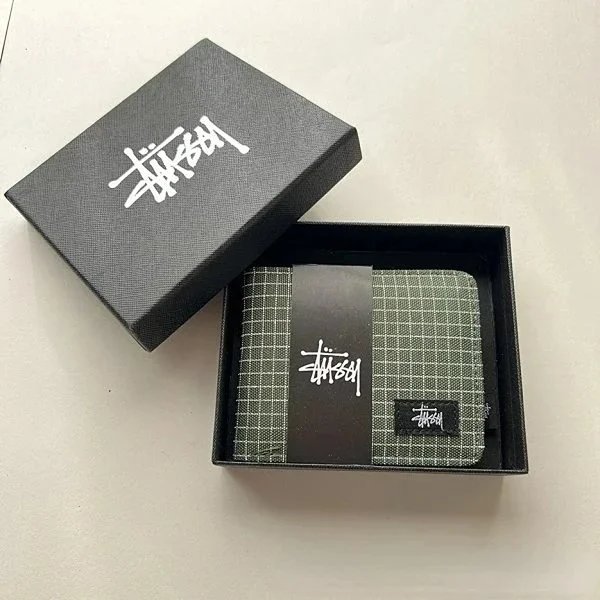 Xitu short wallet, plaid, green, with box Xitu short wallet, plaid, green, with box