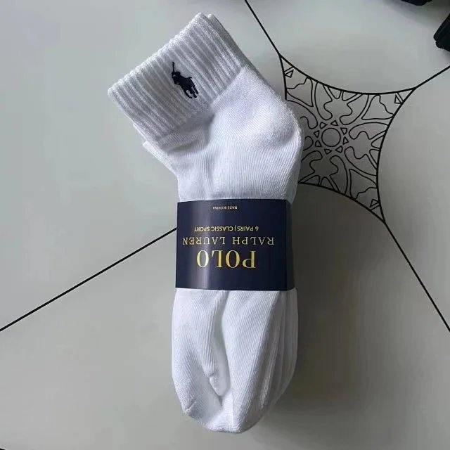 SIX PAIRS 白色中筒【毛巾底】