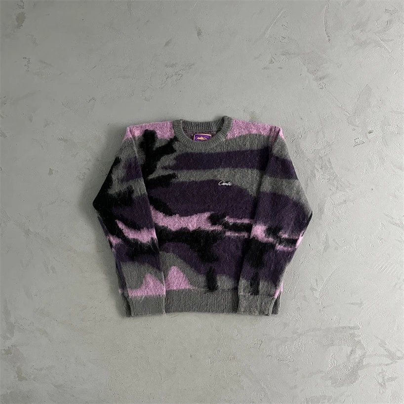 粉迷彩毛衣 粉迷彩毛衣