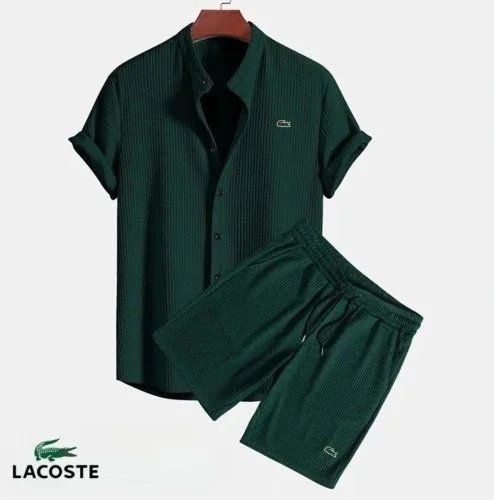 Lacoste翻领短袖短裤 绿