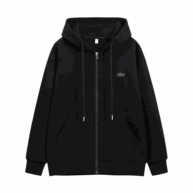 Lacoste Zip-Up Hoodie Casual Sweatshirt Black