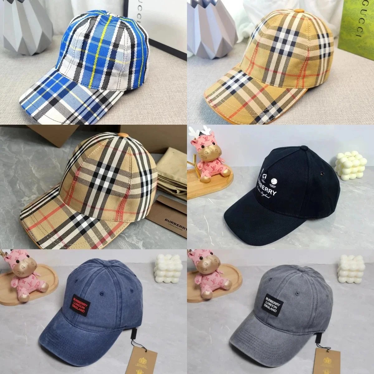 Burberry Classic Check Baseball Cap Casual Hat Multicolor