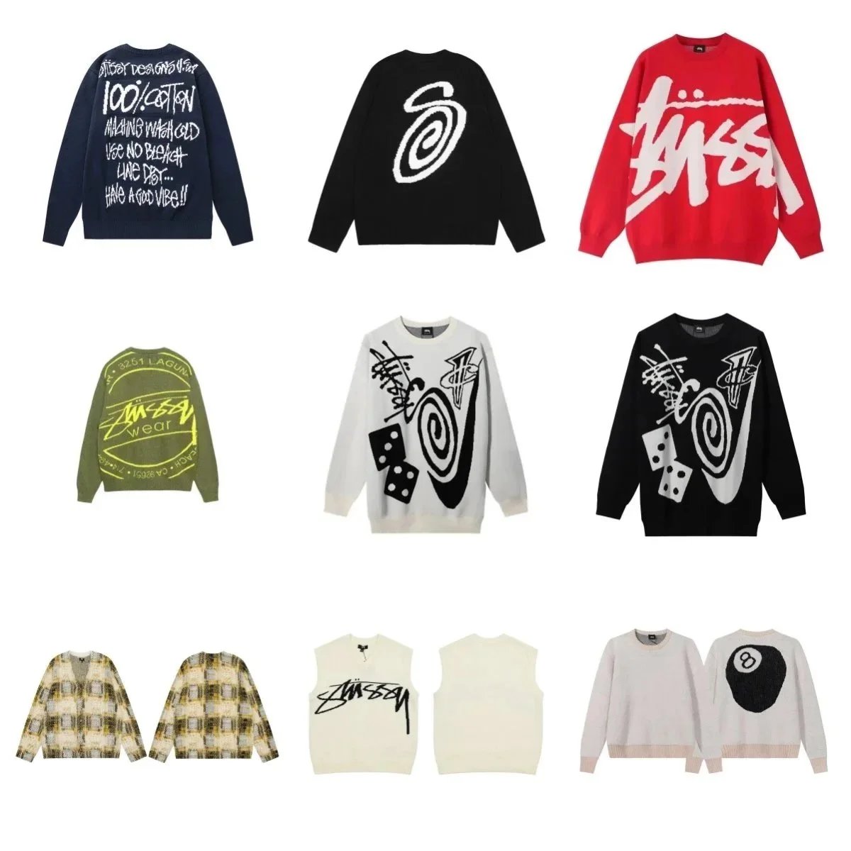 Stussy Graphic Knit Sweater Casual Sweater Multicolor