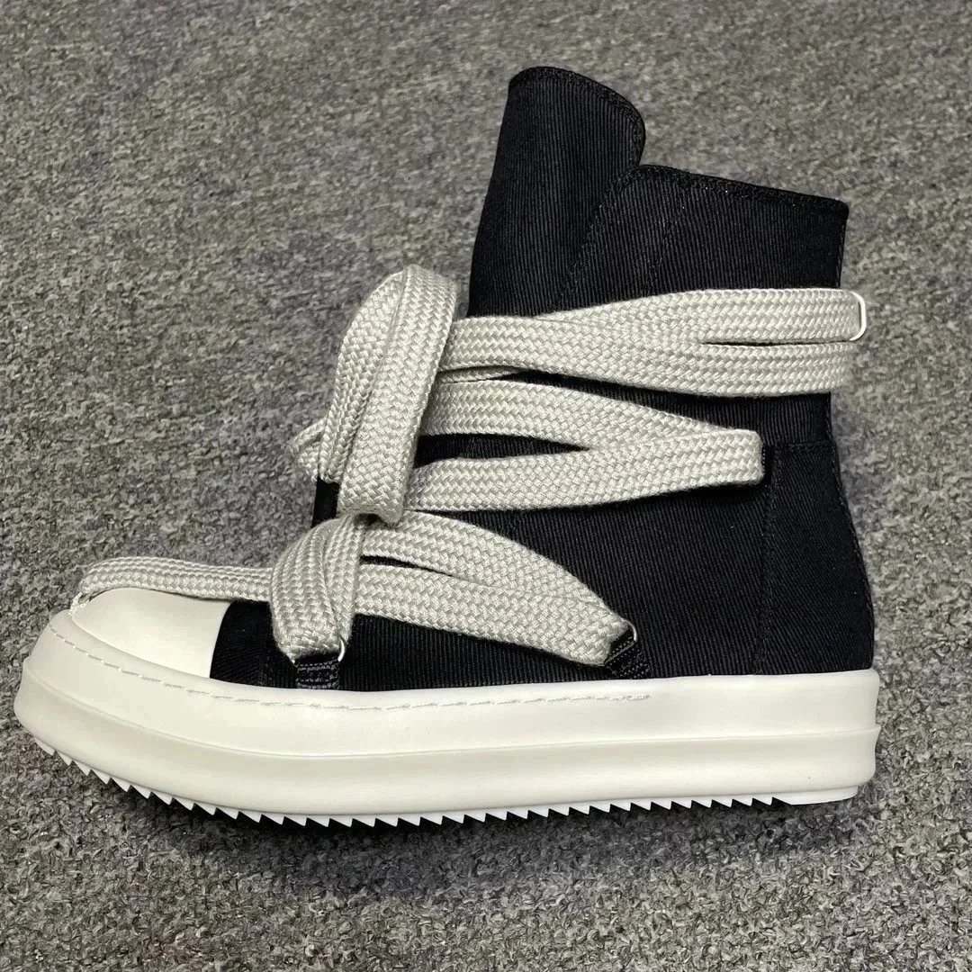 RO black high-thick shoelaces