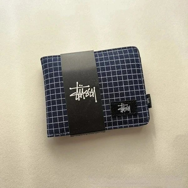 Xitu short wallet, plaid, blue, no box